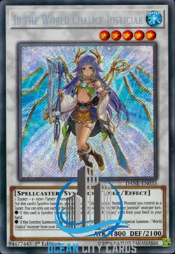 Yugioh Secret Rare Ib The World Chalice Justiciar DANE-EN035 1st Edition - Image 1