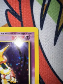 Pokemon TCG Alakazam Base Set Holo Card 1/102 Unlimited Rare Lightly Played - Image 4
