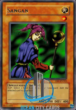 Yugioh DB1-EN163 Magician Of Faith Rare Sangan Misprint Wrong Name - Image 3