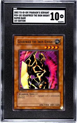 SGC 10 Yu-Gi-Oh Gearfried The Iron Knight PSV-101 Super Rare 1st Edition Card - Image 1