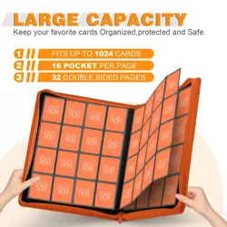 16 Pocket Card Binder for 1000+ Trading Cards, MTG, TCG, Sports Cards Holder - Image 2