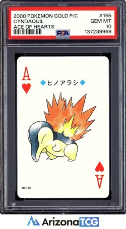 Pokemon 2000 Cyndaquil 155 Ace Of Hearts Gold Playing Card Japanese PSA 10 - Image 1