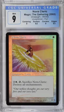 NOVA CLERIC Onslaught Foil U CGC 9 Q++ MTG [Nostalgium] - Image 1