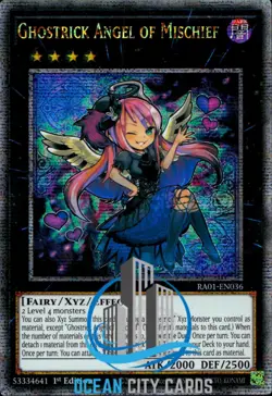 Yugioh RA01-EN036 Ghostrick Angel Of Mischeif Quarter Century Secret Rare - Image 1