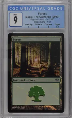 FOREST 8th Edition Foil CGC 9 Q+ MTG [Nostalgium] - Image 1