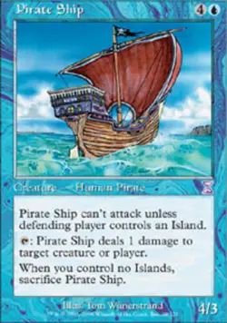 Moderatly Played, English - 1 x MTG Pirate Ship - Foil Timeshifted - Image 1