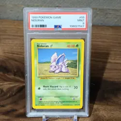 1999 POKEMON GAME BASE SET UNLIMITED 55 NIDORAN PSA 9 MINT - Image 1