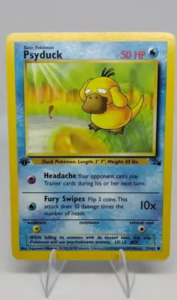 Psyduck 53/62 Fossil 1st Edition Pokemon Near Mint Free Shipping - Image 1