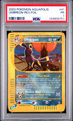 PSA 1 2003 Aquapolis Umbreon REVERSE Holo Foil 41/147 Vintage E-Reader Pokemon - Image 1