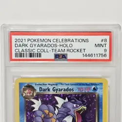 2021 POKEMON CELEBRATIONS CLASSIC COLL #8 DARK GYARADOS-HOLO PSA 9 - Image 3
