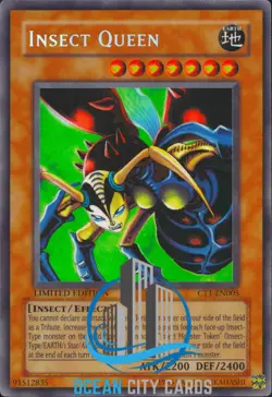 Yugioh Insect Queen CT1-EN005 Limited Tin Promo Super Rare Ultra Foil Misprint - Image 1