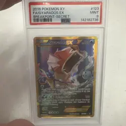 2016 POKEMON BREAKPOINT M GYARADOS #123 FULL ART SECRET PSA 9 MINT - Image 1