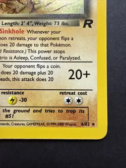 2000 Pokemon HOLO Dark Dugtrio Rare Team Rocket 6/82!!! - Image 4