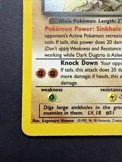 2000 Pokemon HOLO Dark Dugtrio Rare Team Rocket 6/82!!! - Image 5