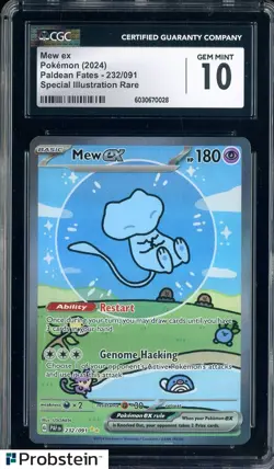 2024 Pokemon PAF EN Special Illustration Rare #232 Mew ex CGC 10 GEM MINT - Image 1