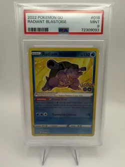 PSA 9 Radiant Blastoise 018/078 Pokemon GO Holo - Image 1