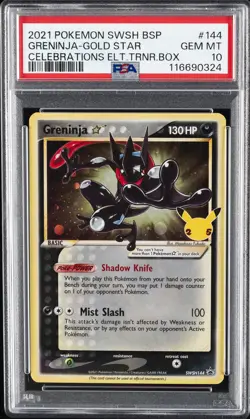 2021 POKEMON SWSH BLACK STAR PROMO #144 GRENINJA-GOLD STAR PSA 10 - Image 1