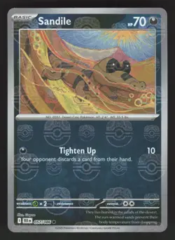 Sandile 057/086 Master Ball Pokemon TCG SV: Black Bolt NM - Image 1