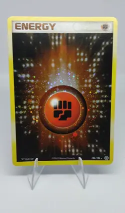 Fighting Energy 106/106 Emerald Holo Swirl Pokemon Near Mint Free Shipping - Image 1