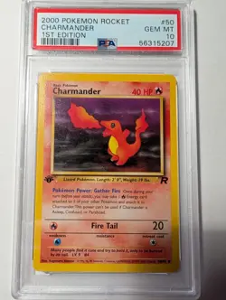 2000 POKEMON ROCKET CHARMANDER 1ST EDITION #50 PSA 10 GEM MINT - Image 1