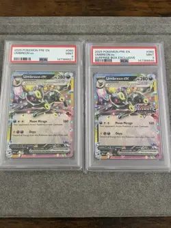 Lot of 2 - PSA 9s | Umbreon EX # 060 Stamped/Non Pokemon TCG 2025 Prismatic Evo - Image 1