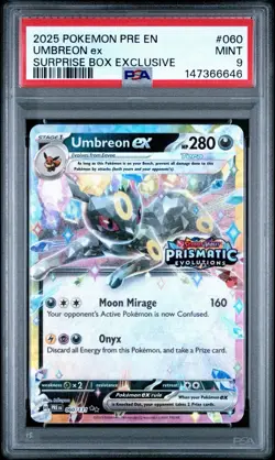 Lot of 2 - PSA 9s | Umbreon EX # 060 Stamped/Non Pokemon TCG 2025 Prismatic Evo - Image 3