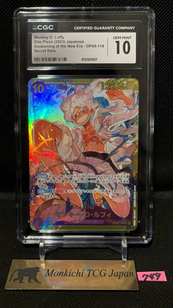 CGC GEM MINT 10 Monkey D. Luffy OP05-119 SEC Awakening of the OP-05 ONE PIECE② - Image 1