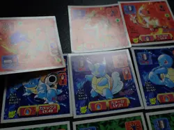 Pokemon Card Amada Sticker x9 Charizard Blastoise Venusaur Evolutions #6386 - Image 2