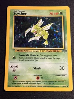 Scyther 10/64 Pokemon TCG Jungle Holo Rare Card Lightly Played LP - Image 1