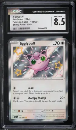 CGC 8.5 Jigglypuff 198/091 Shiny Rare | Paldean Fates (PAF) Pokemon Card MT+ - Image 1
