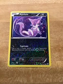 Pokemon TCG Purrloin Legendary Treasures Uncommon Card RC13/RC25 Radiant Holo - Image 1