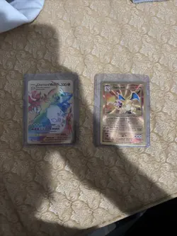 card lot GOLD PLATED Charizard Charizard vmax rainbow rare GOLD PLATED - Image 1