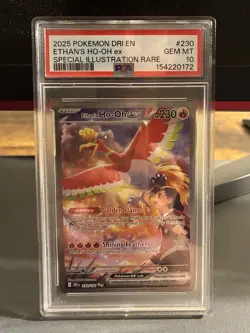 Pokemon TCG Ethan's Ho-Oh EX Card 230/182 Sir Destined Rivals PSA 10 - Image 1