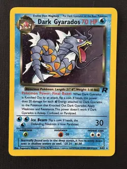 Pokemon Dark Gyarados 8/82 Team Rocket Unlimited Holo Rare 70HP Stage 1 TCG Card - Image 1