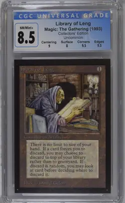 LIBRARY OF LENG Collectors Ed U CGC 8.5 MTG [Nostalgium] - Image 1