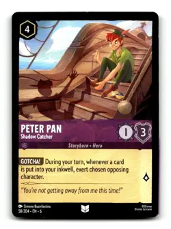 Disney Lorcana Azurite Sea 58/204 EN6 Peter Pan - Shadow Catcher - Image 1