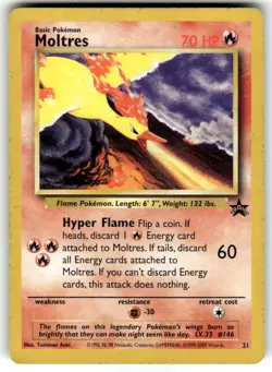 Pokemon Vintage Moltres WOTC Black Star Promo Card LP 🔥 - Image 1