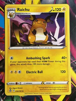 SWSH12: Silver Tempest Raichu #050/195 Uncommon Pokemon Card NM - Image 1