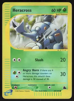 Heracross Reverse Holo 064/144 LP Skyridge Pokemon Card - Image 1