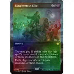 FOIL BLASPHEMOUS EDICT (BORDERLESS) (MANA FOIL) Foundations FDN Magic MTG CARD - Image 1