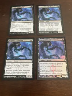 4x Reaper of Sheoldred NM+ Playset 1 Card Is A Foil. Magic MTG New Phyrexia - Image 1