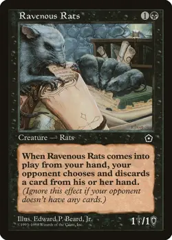 1x Ravenous Rats - MP - Portal Second Age - mtg - SPARROW MAGIC - Image 1