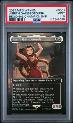 2025 MTG WPN PROMOS REGIONAL CHAMPIONSHIP #0001 AERITH GAINSBOROUGH PSA 9 - Image 1