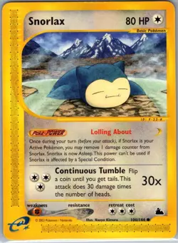 Snorlax 100/144 Non Holo Skyridge - Pokemon Card - NM - Image 1