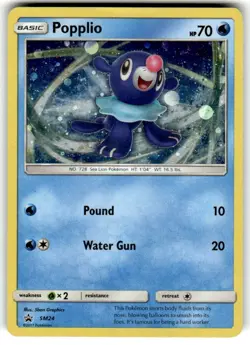 Pokemon Popplio SM24 Sun & Moon Promo Holo 2017 LP - Image 1