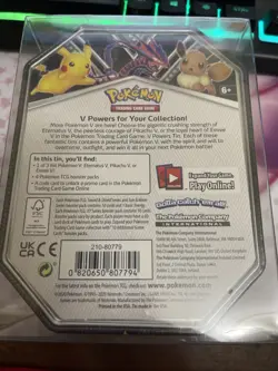 Pokemon TCG V-Powers Pikachu Tin Factory Sealed 820650807794 - Image 2