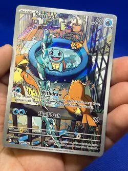 Pokemon SV07 Stellar Crown Squirtle 148/142 Illustration Rare IR NM - Image 3
