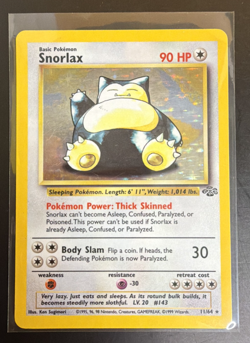 Snorlax Jungle 11/64 Holo Rare Unlimited Pokemon TCG 1999 LP - Image 1