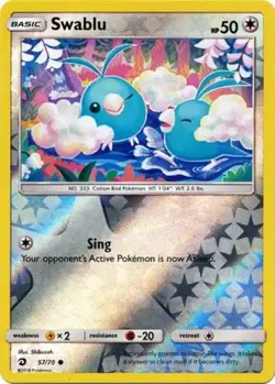 1x Swablu - 57/70 - Common - Reverse Holo Moderately Played Pokemon SM07.5 - Dra - Image 1