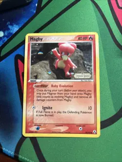 Pokemon Magby 58/92 Stamped Holo RARE EX Legend Maker Set (2006) MP - Image 1